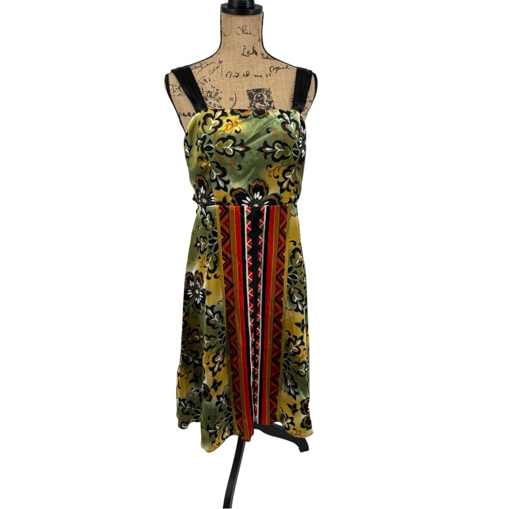VTG Y2K Sleeveless A Line Funky 90s HCO Party Dress Sz 10 Moody Gothic Lolita